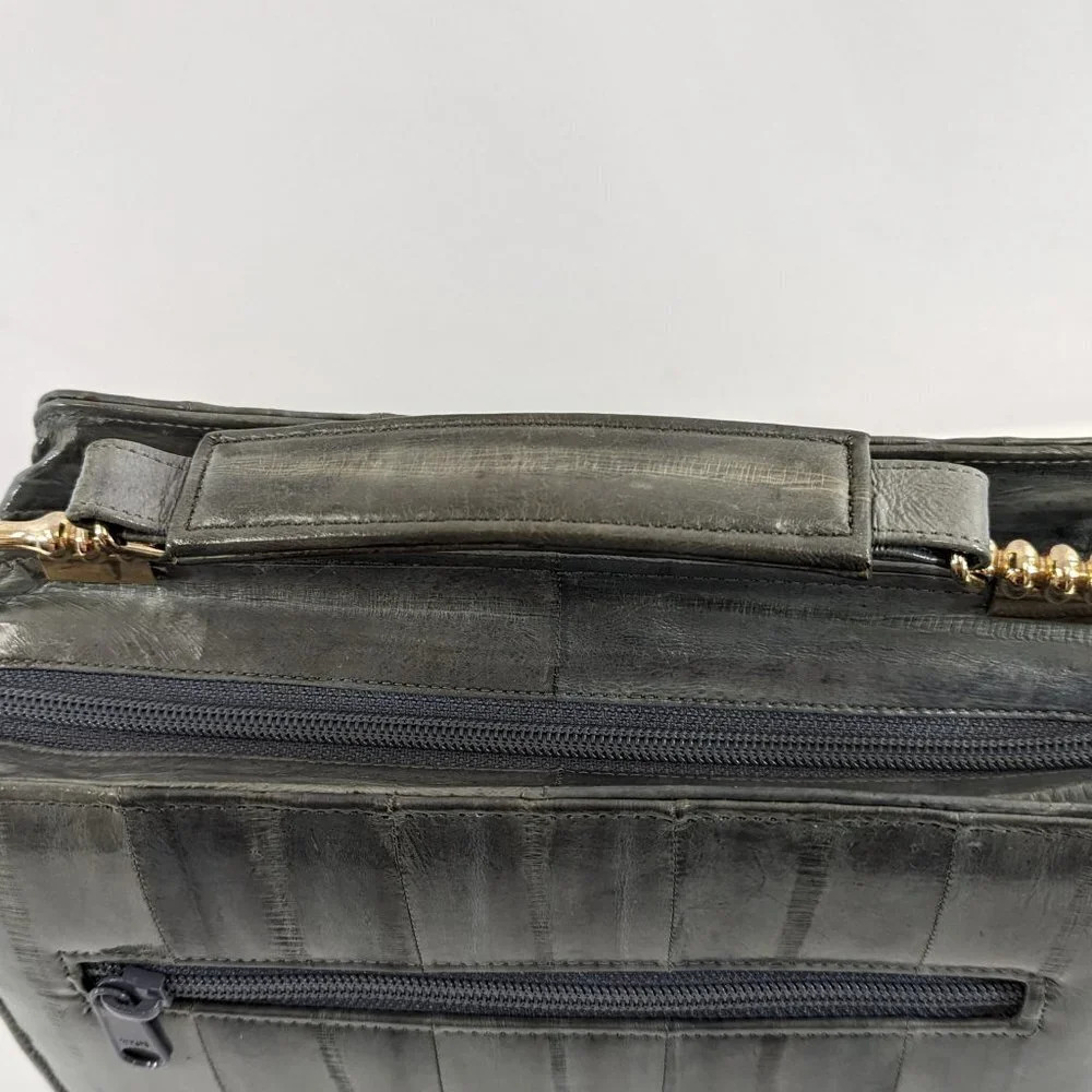 Leather of  the Sea Gray Square Structured Purse - Picture 3 of 9